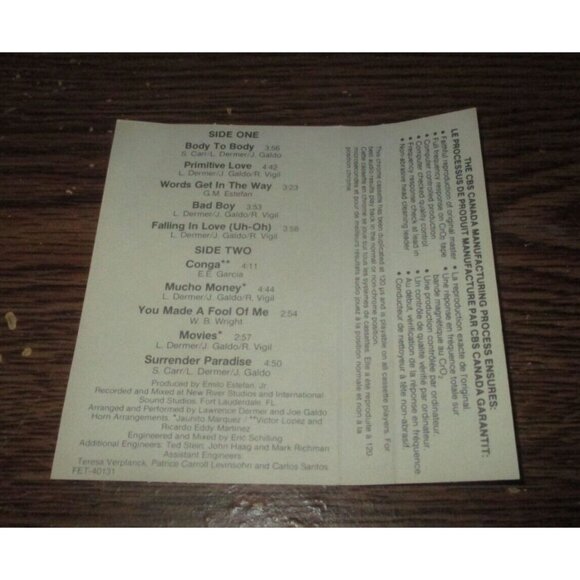 Miami Sound Machine - Primitive Love on cassette (CBS Records, Canada, 1985) - Picture 3 of 3